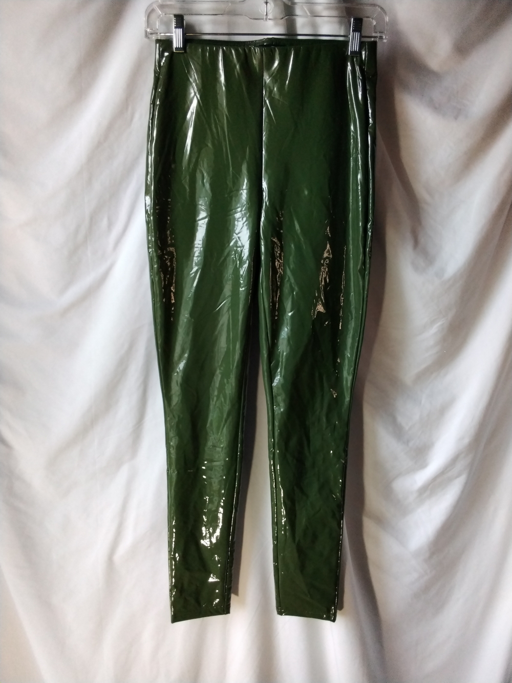 Green Patent Leggings - Women's Shiny Stretch Leggings